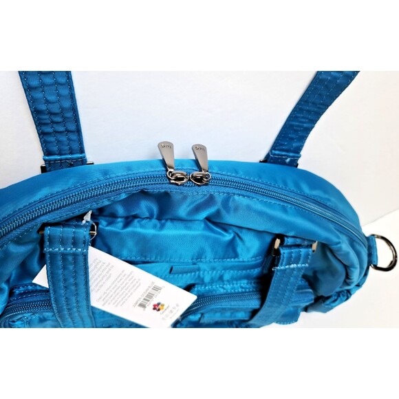 Lug Jumper Carry-All Tote Travel Bag Purse Ocean Blue Removeable Adj Strap RFID - Picture 5 of 14